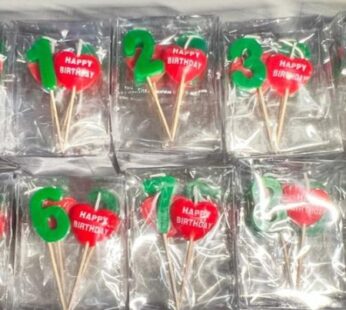 0-9 CANDLE WITH HEART(10PCS PACK)