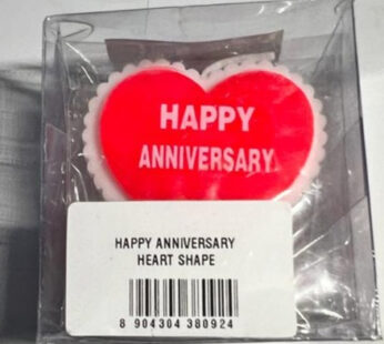 SINGLE HEART  HAPPY BIRTHDAY/ANNIVERSARY CANDLE(6PCS PACK)
