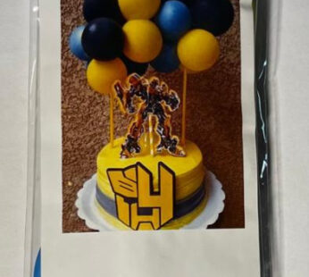 BALLOON CAKE TOPPER 10 MULTI BALOON  & 2 STRAWS