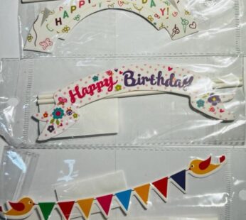 BIRTHDAY CAKE PAPER TOPPERS WITH 2 STRAWS