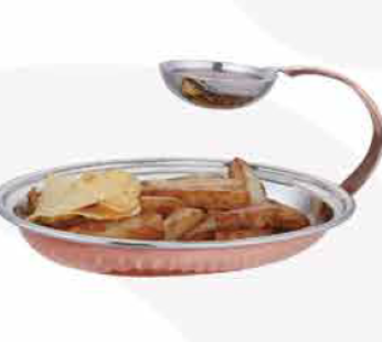 SS COPPER OVAL SNACK SERVER