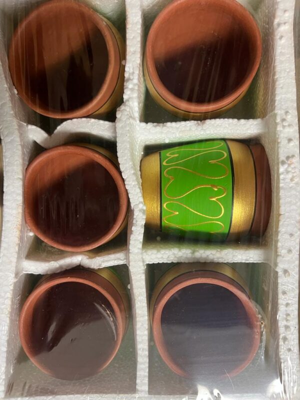 khullad tea painted 6 pcs set