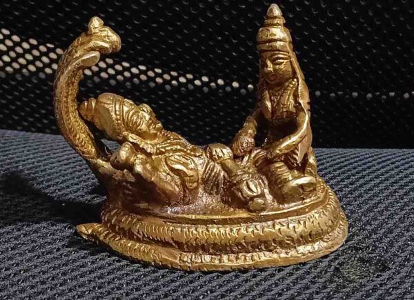 Brass Vishnu Laxmi Sleeping